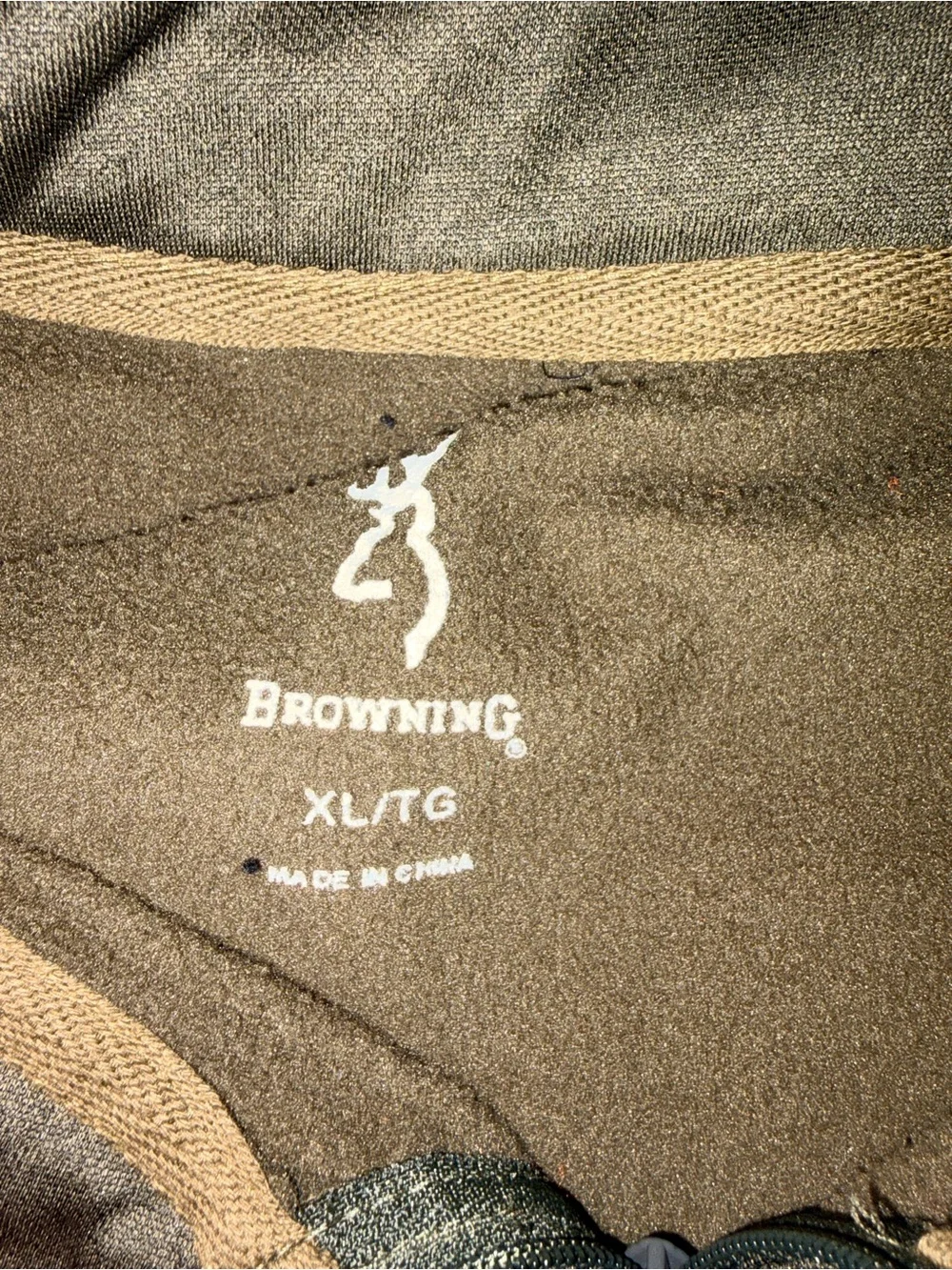 Browning Olive Green Quarter Zip Pullover Fleece XL Hunting Outdoor